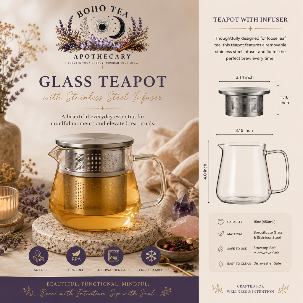 Glass Teapot With Stainless Steel Infuser
